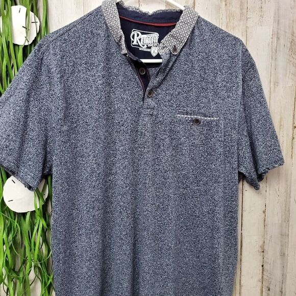 Retrofit Polo Short Sleeve Top Blue Large - Picture 8 of 8